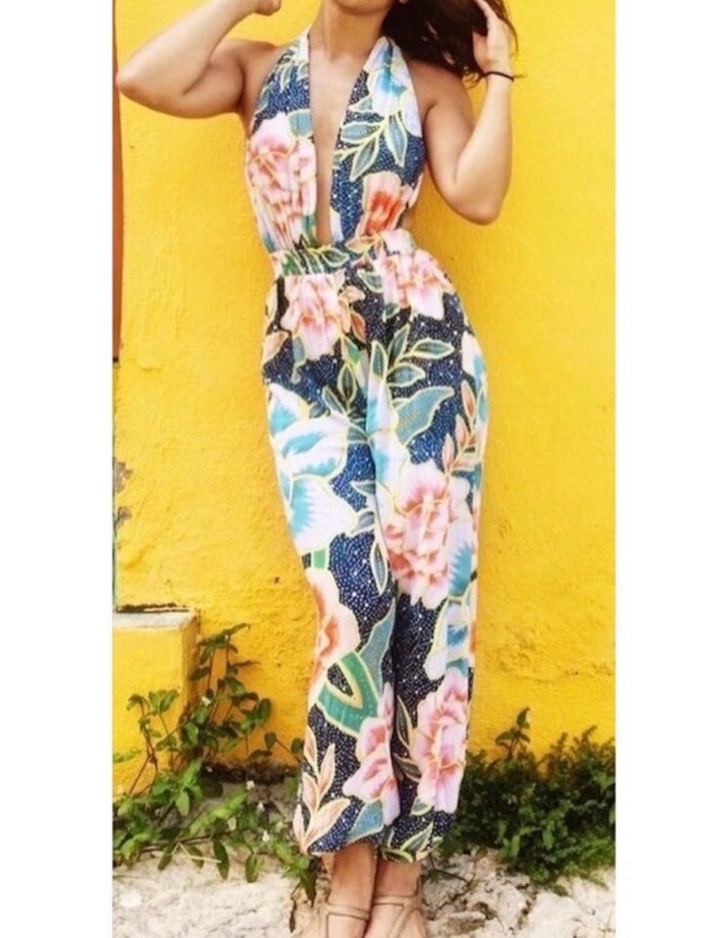 Mara Hoffman Wrap Back Jumpsuit Arcadia Indigo - NWT size large